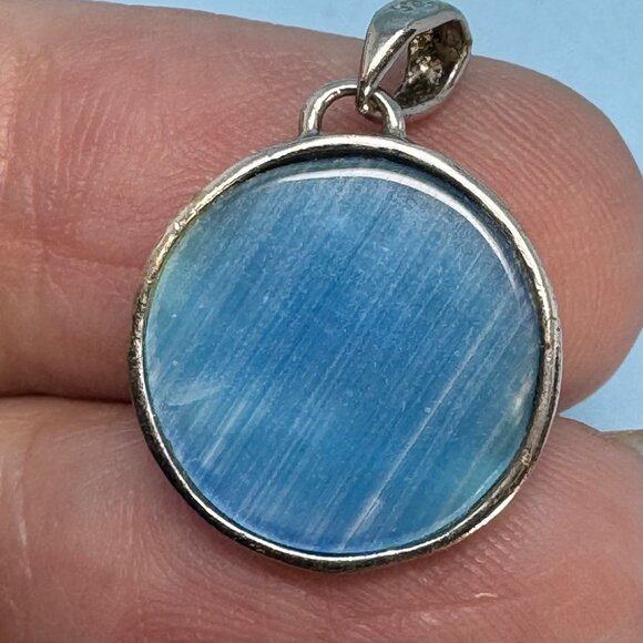 VTG Sterling Silver 925 Moonstone Dolphin Design Pendant Size 0.75'' Length - Picture 4 of 6